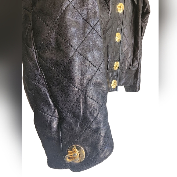 BEGEDOR vintage italian leather biker jacket, black, size 6 - Picture 3 of 6